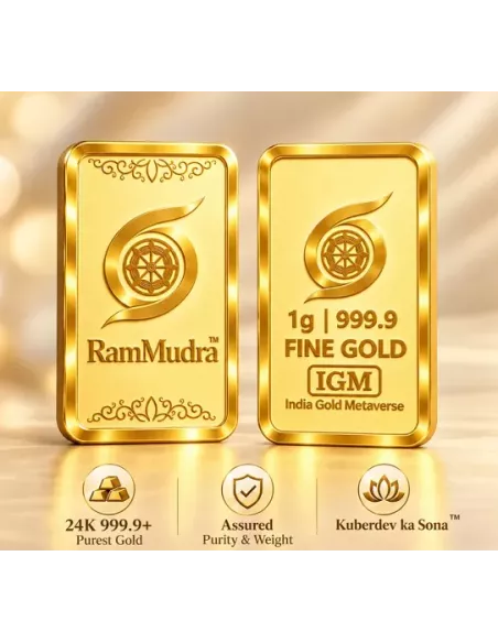 Ram Mudra By IGM Gold Bar of 1 Grams in 24 Karat 999.9 Purity / Finene