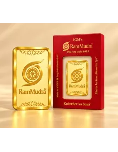 Ram Mudra By IGM Gold Bar of 5 Grams in 24 Karat 999.9 Purity / Finene