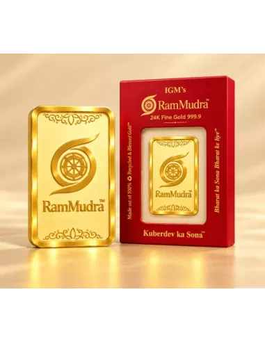 Ram Mudra By IGM Gold Bar of 5 Grams in 24 Karat 999.9 Purity / Finene