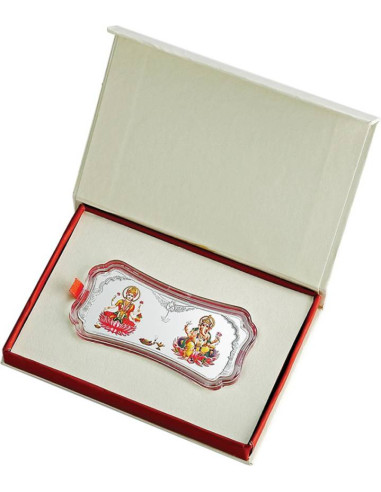Lakshmi Ganesh Silver Coloured Bar of 100 Gram in 999.9 Purity / Fineness By MMTC PAMP