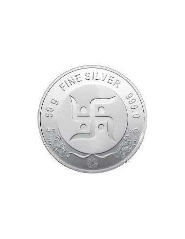 MMTC PAMP Silver Coin Laxmi Ganesh of 50 Gram in 999.9 Purity / Fineness